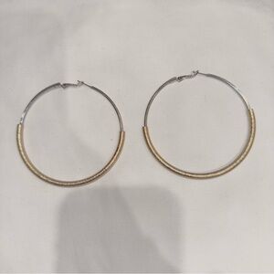 Gold and silver hoop earrings